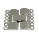 Metall clip / fold over verschluss ± 23x18x5mm 2x6 Ösen Antik Silber